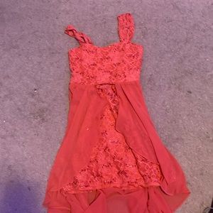 Belk high low red dress